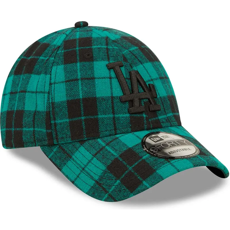 siltovka-zaoblena-zelena-nastavitelny-9forty-plaid-los-angeles-dodgers-mlb-new-era