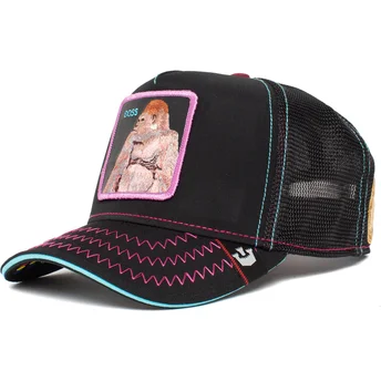 schwarze-und-rosa-trucker-kappe-gorilla-boss-barrel-boss-the-farm-von-goorin-bros
