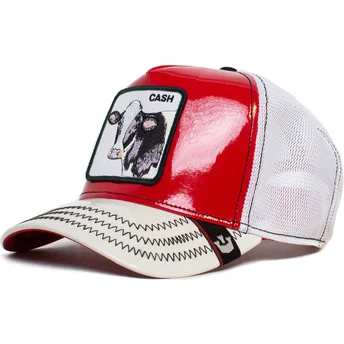 rote-und-weisse-trucker-kappe-kuh-cash-golden-calf-patentleder-the-farm-von-goorin-bros