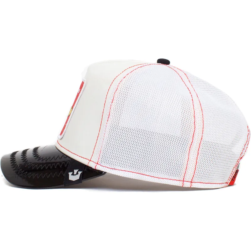 siltovka-zaoblena-biely-snapback-the-red-queen-patent-leather-the-farm-goorin-bros siltovka-zaoblena-biely-snapback-the-red-queen-patent-leather-the-farm-goorin-bros