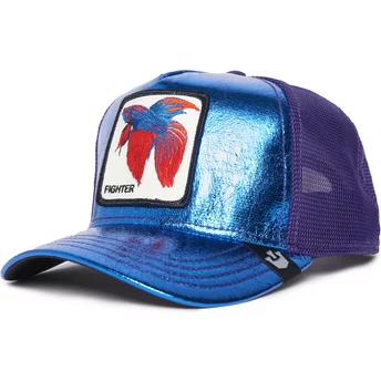 Goorin Bros. Siamese fighting fish Siam Fighter Blue Light Metallic The Farm Blue and Purple Trucker Hat