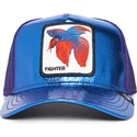 blaue-und-violette-siam-kampffisch-trucker-kappe-blue-light-metallic-the-farm-von-goorin-bros