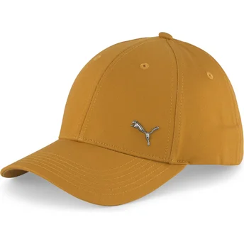 Puma Curved Brim Metal Cat Brown Adjustable Cap
