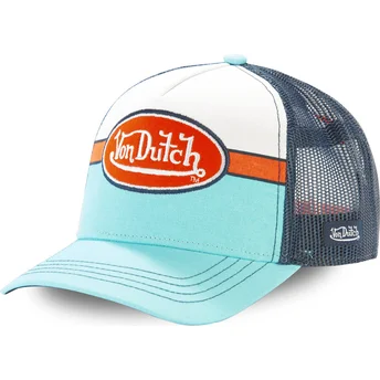 Gorra trucker azul, blanca y naranja APIL BLU de Von Dutch