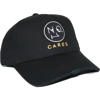 Schwarze gebogene verstellbare Kappe No.1 Cares Distressed Black Gold Logo von The No.1 Face