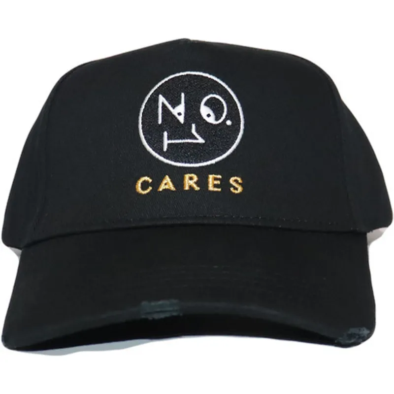 schwarze-gebogene-verstellbare-kappe-no1-cares-distressed-black-gold-logo-von-the-no1-face