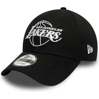 Cap zaoblená black adjustable strap 9FORTY Essential Outline Los Angeles Lakers NBA New Era