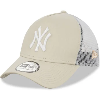 Cap zaoblená beige snapback 9FORTY A Frame New York Yankees MLB New Era