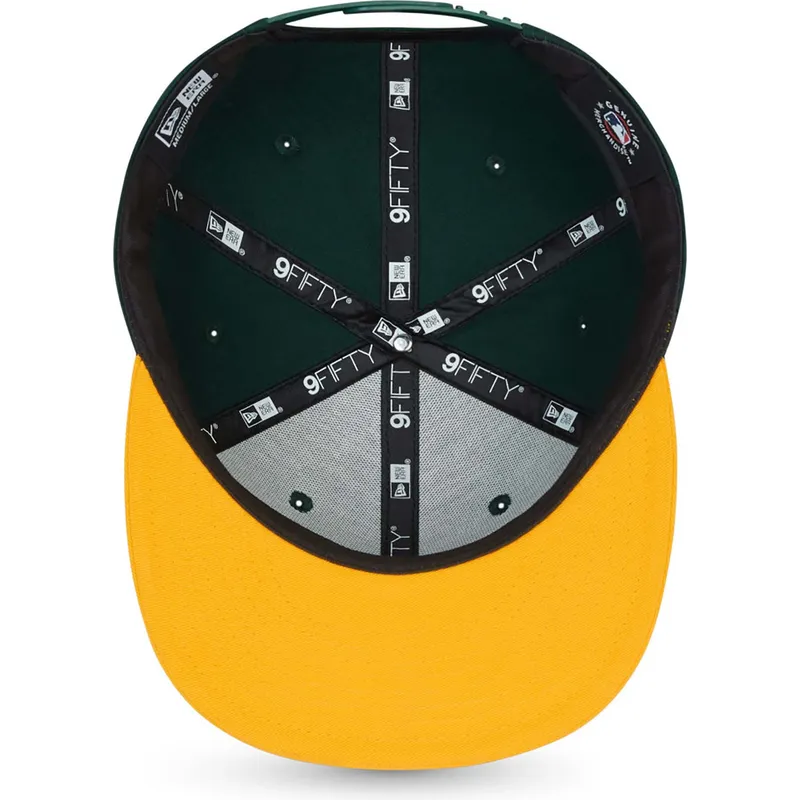 grune-und-gelbe-flache-snapback-kappe-9fifty-essential-von-oakland-athletics-mlb-von-new-era