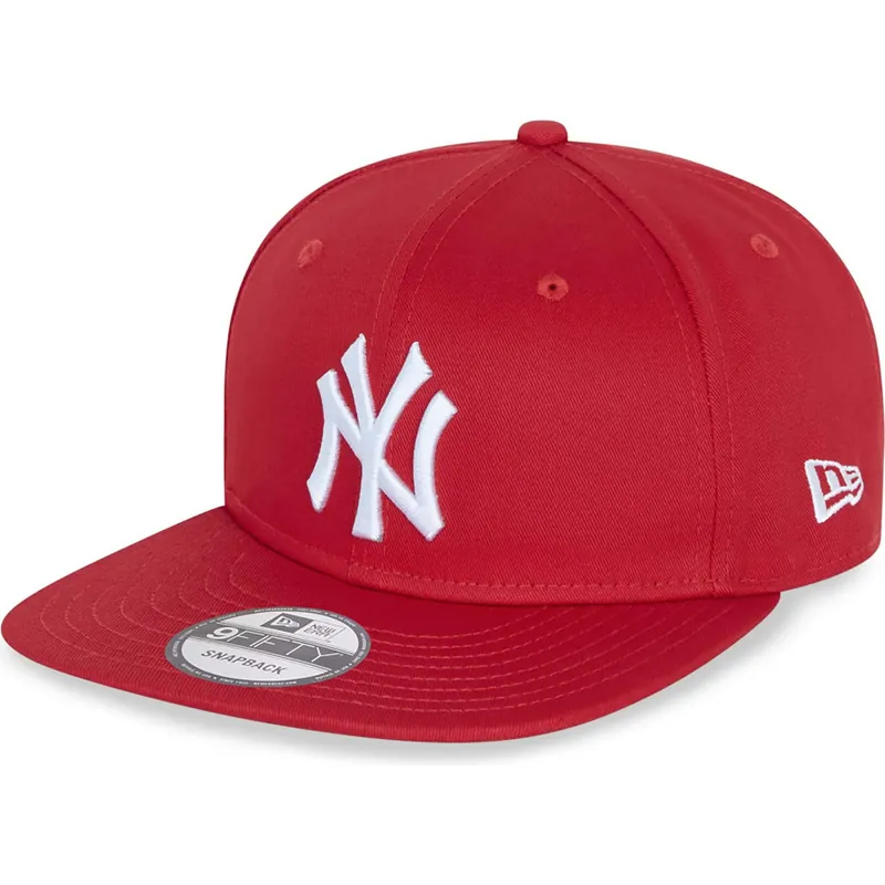 rote-flache-snapback-kappe-9fifty-essential-der-new-york-yankees-mlb-von-new-era