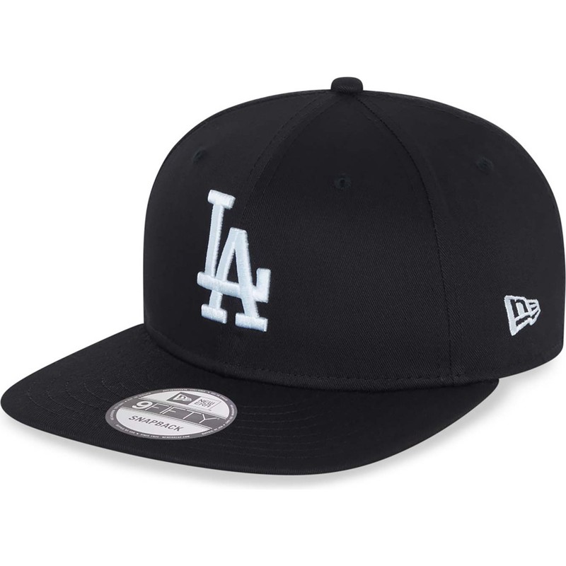 new-era-flat-brim-9fifty-essential-los-angeles-dodgers-mlb-black-snapback-cap