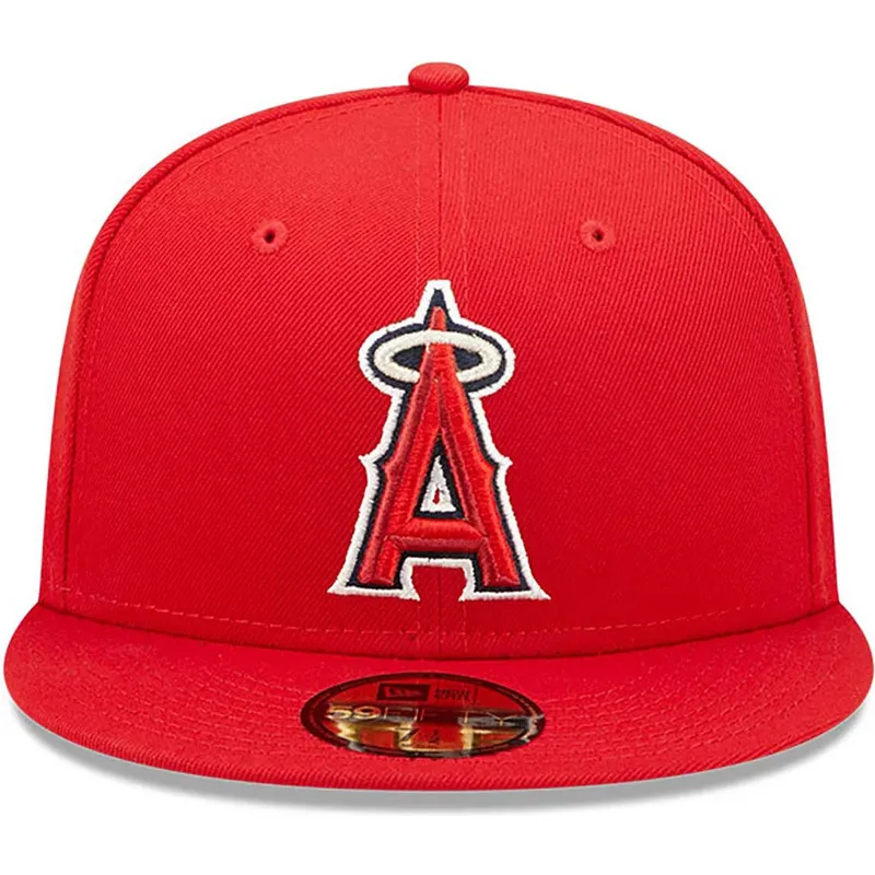 rote-angepasste-59fifty-authentic-on-field-flat-cap-der-los-angeles-angels-mlb-von-new-era