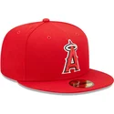 rote-angepasste-59fifty-authentic-on-field-flat-cap-der-los-angeles-angels-mlb-von-new-era