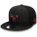 new-era-flat-brim-red-logo-9fifty-print-infill-chicago-bulls-nba-black-snapback-cap