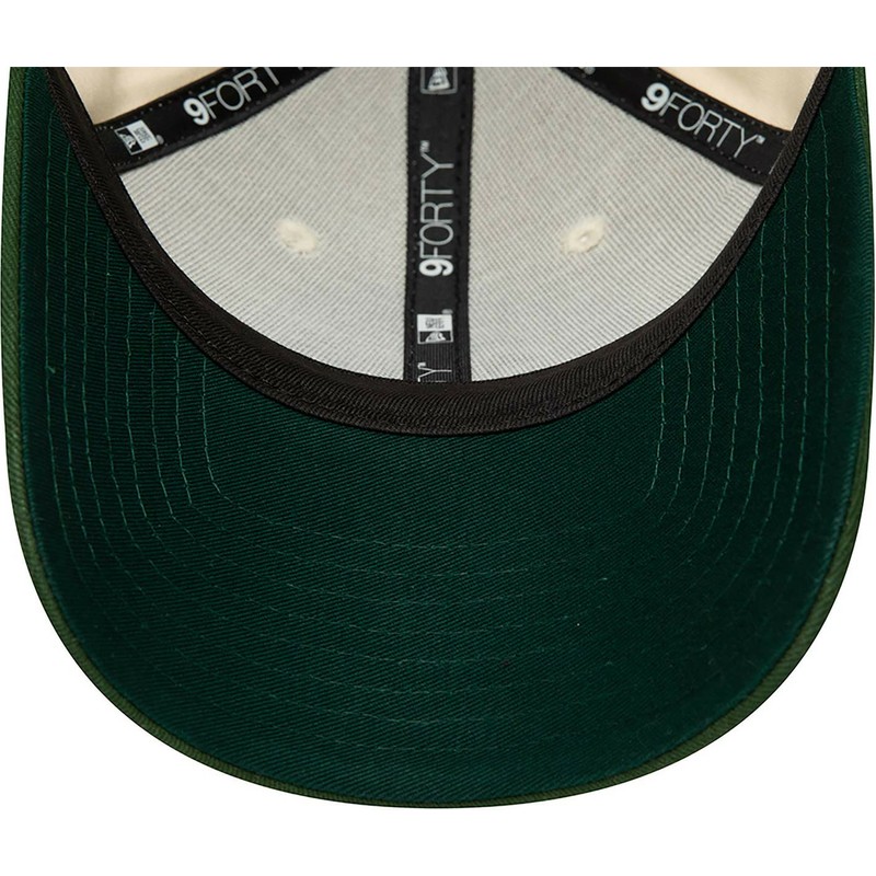 new-era-curved-brim-9forty-oakland-athletics-mlb-beige-and-green-adjustable-cap