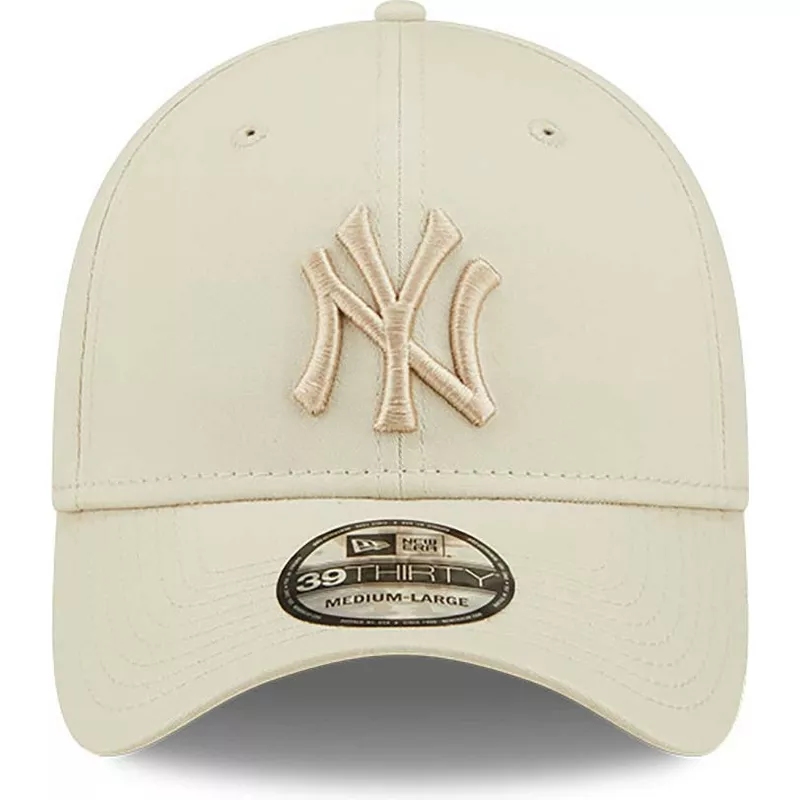 new-era-curved-brim-39thirty-league-essential-new-york-yankees-mlb-beige-fitted-cap-with-beige-logo