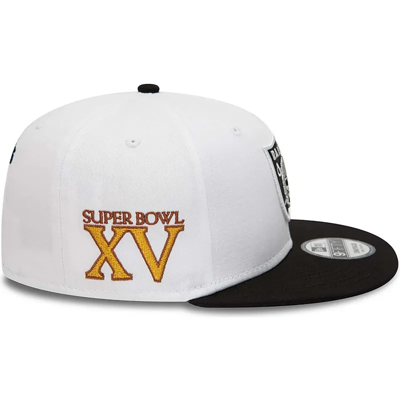 siltovka-rovna-biely-snapback-9fifty-crown-patches-super-bowl-xv-las-vegas-raiders-nfl-new-era