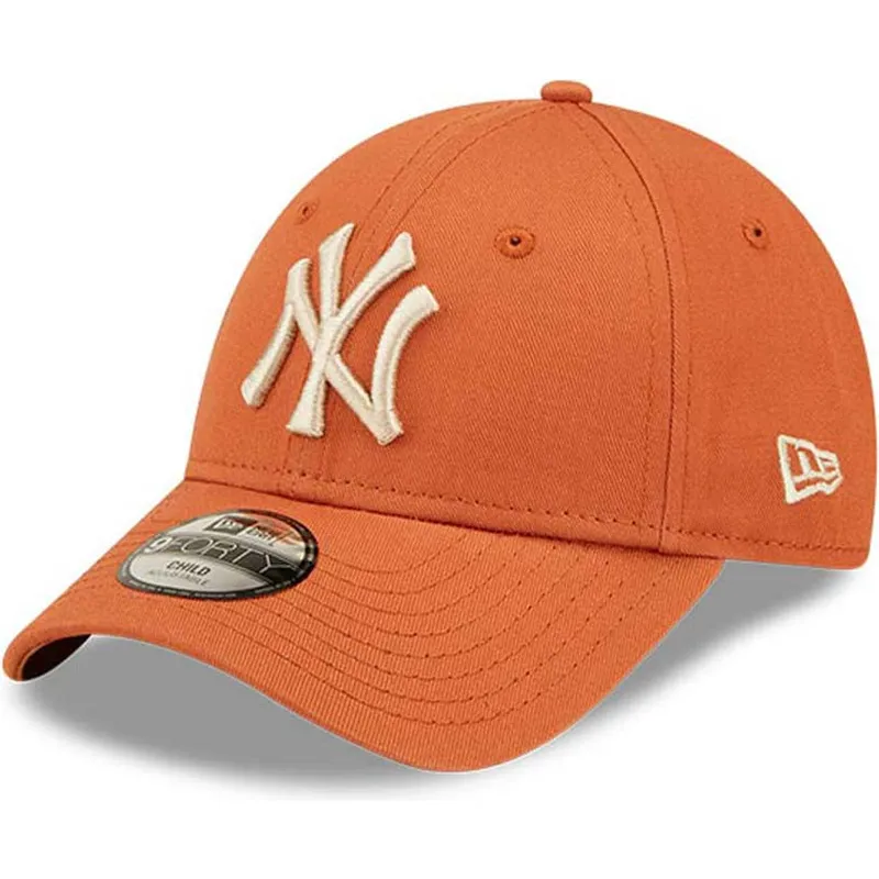 cap-zaoblena-orange-adjustable-strap-pre-deti-9forty-league-essential-new-york-yankees-mlb-new-era