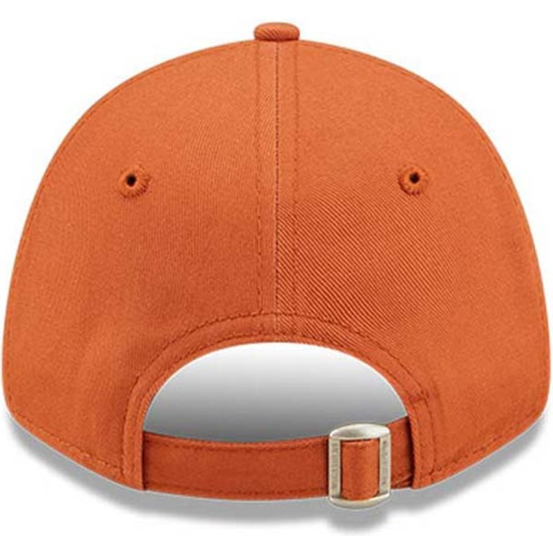 new-era-curved-brim-youth-9forty-league-essential-new-york-yankees-mlb-orange-adjustable-cap-with-beige-logo