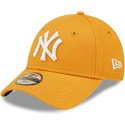 new-era-curved-brim-youth-9forty-league-essential-new-york-yankees-mlb-orange-adjustable-cap