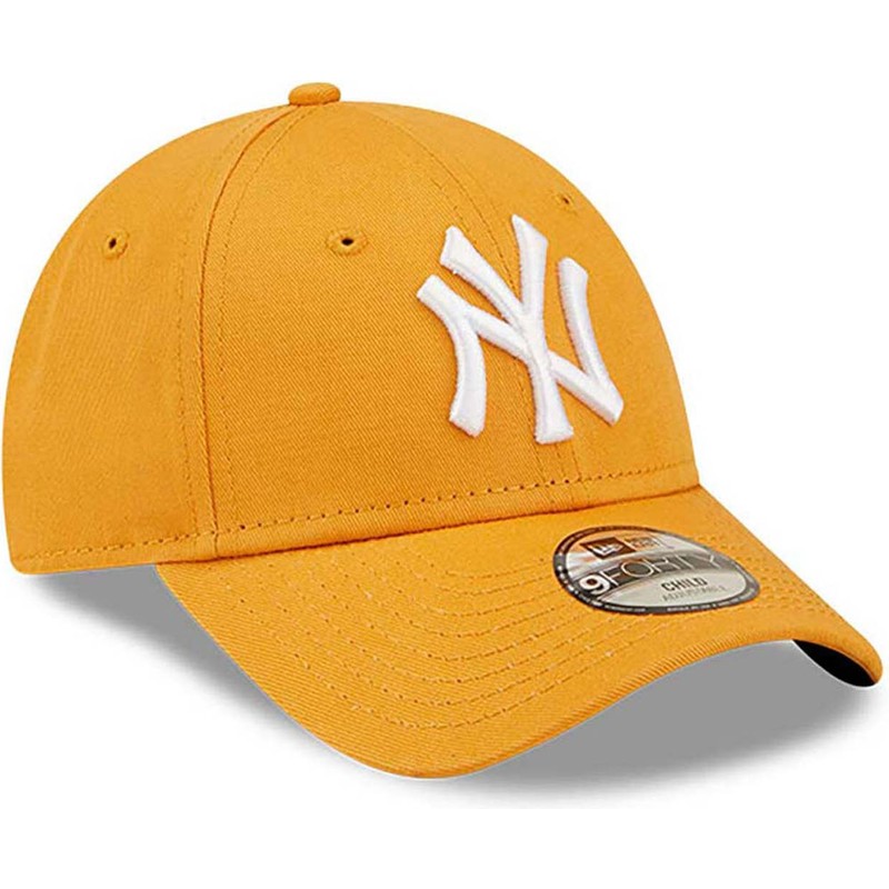 new-era-curved-brim-youth-9forty-league-essential-new-york-yankees-mlb-orange-adjustable-cap