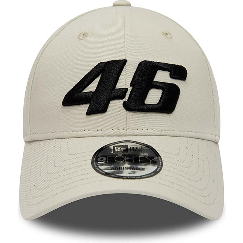 new-era-curved-brim-valentino-rossi-vr46-9forty-essential-motogp-beige-adjustable-cap