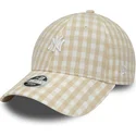 siltovka-zaoblena-bezova-nastavitelny-9forty-gingham-new-york-yankees-mlb-new-era
