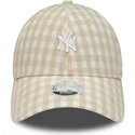 siltovka-zaoblena-bezova-nastavitelny-9forty-gingham-new-york-yankees-mlb-new-era