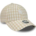 siltovka-zaoblena-bezova-nastavitelny-9forty-gingham-new-york-yankees-mlb-new-era