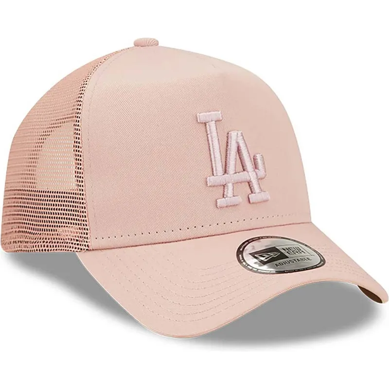 siltovka-zaoblena-ruzova-snapback-a-frame-tonal-mesh-los-angeles-dodgers-mlb-new-era