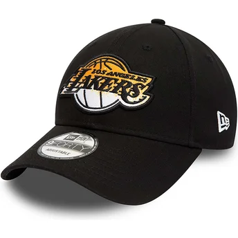 New Era Curved Brim 9FORTY Gradient Infill Los Angeles Lakers NBA Black Adjustable Cap