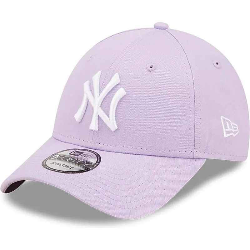 violette-verstellbare-curved-cap-9forty-league-essential-der-new-york-yankees-mlb-von-new-era