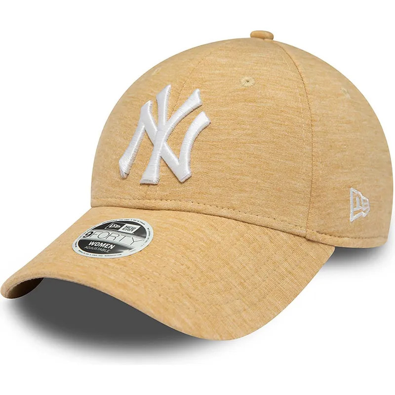 beige-verstellbare-curved-cap-fur-damen-9forty-jersey-der-new-york-yankees-mlb-von-new-era