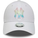 new-era-curved-brim-women-multicolor-logo-9forty-ombre-infill-new-york-yankees-mlb-white-adjustable-cap