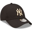 new-era-curved-brim-9forty-league-essential-new-york-yankees-mlb-black-adjustable-cap-with-beige-logo
