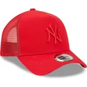 rote-trucker-kappe-mit-rotem-logo-a-frame-tonal-mesh-der-new-york-yankees-mlb-von-new-era