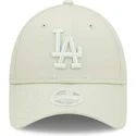 verstellbare-damenkappe-mit-gebogenem-schirm-in-hellgrun-mit-hellgrunem-logo-9forty-league-essential-der-los-angeles-dodgers-mlb