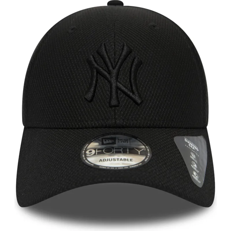 schwarze-verstellbare-curved-cap-mit-schwarzem-logo-9forty-diamond-era-der-new-york-yankees-mlb-von-new-era