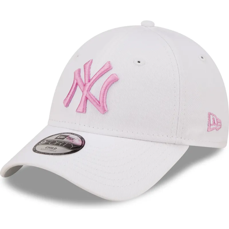siltovka-zaoblena-biely-nastavitelny-pre-deti-rosa-9forty-league-essential-new-york-yankees-mlb-new-era