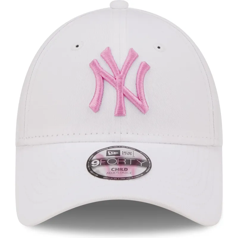 siltovka-zaoblena-biely-nastavitelny-pre-deti-rosa-9forty-league-essential-new-york-yankees-mlb-new-era