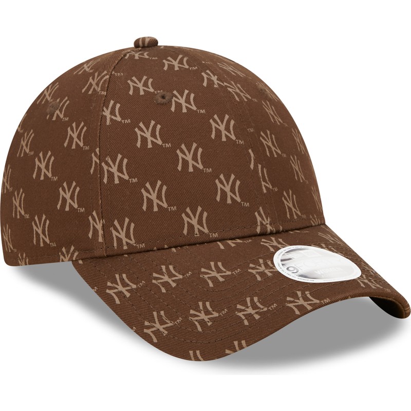 new-era-curved-brim-women-9forty-monogram-new-york-yankees-mlb-brown-adjustable-cap
