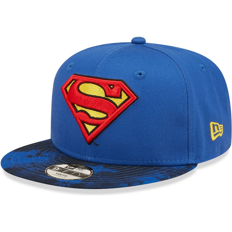 new-era-flat-brim-youth-superman-9fifty-dc-comics-blue-snapback-cap