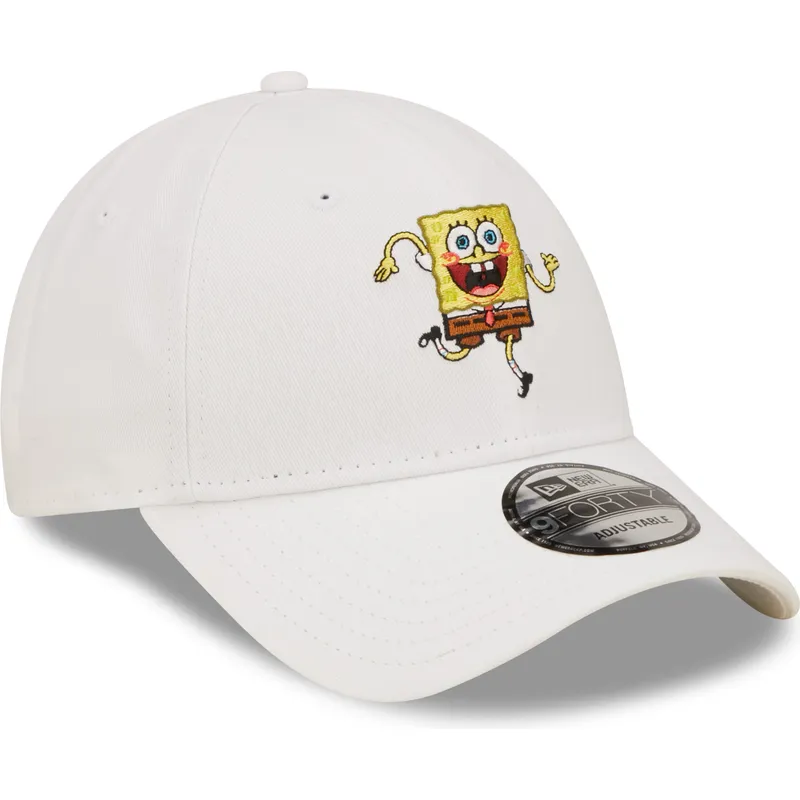 siltovka-zaoblena-biely-nastavitelny-9forty-spongebob-new-era