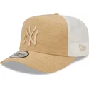 new-era-brown-logo-a-frame-jersey-essential-new-york-yankees-mlb-brown-adjustable-trucker-hat