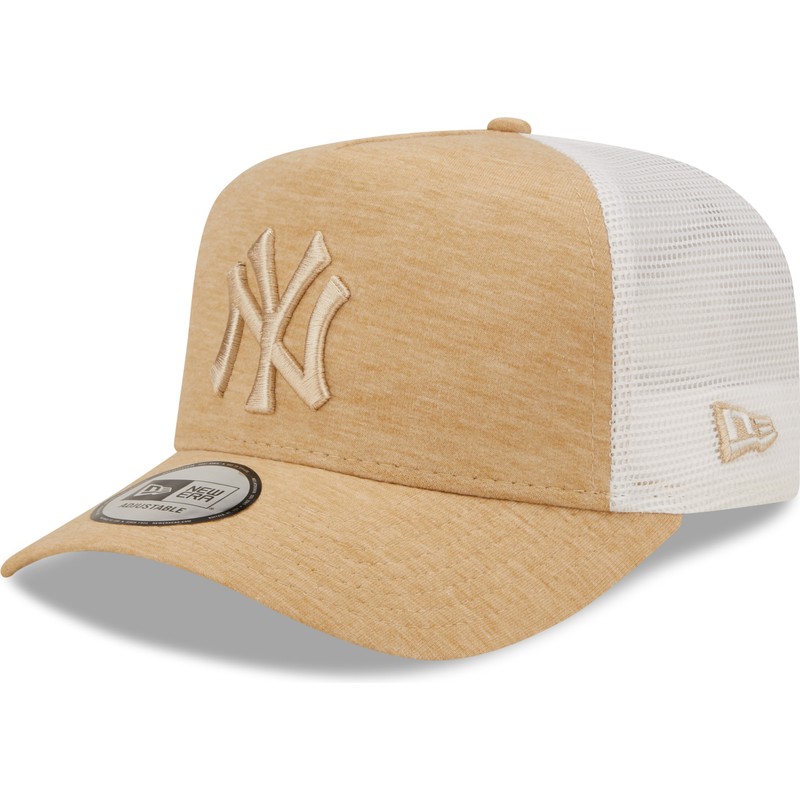 new-era-brown-logo-a-frame-jersey-essential-new-york-yankees-mlb-brown-adjustable-trucker-hat
