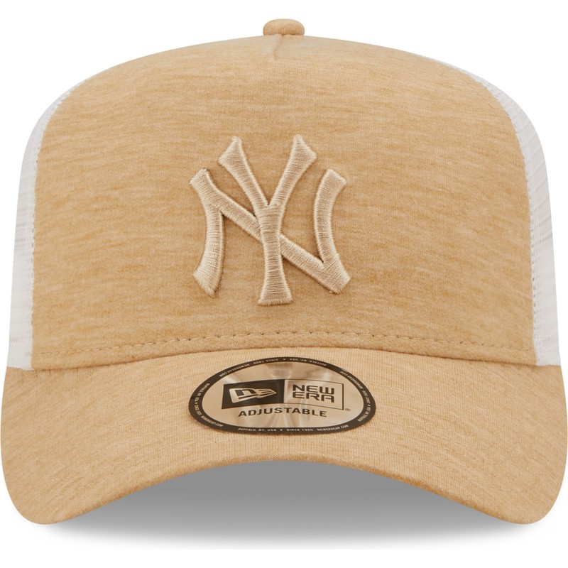 new-era-brown-logo-a-frame-jersey-essential-new-york-yankees-mlb-brown-adjustable-trucker-hat
