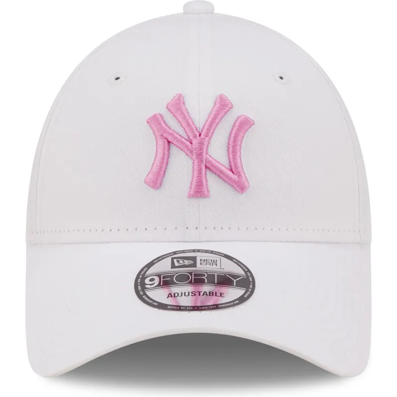 siltovka-zaoblena-biely-nastavitelny-rosa-9forty-league-essential-new-york-yankees-mlb-new-era