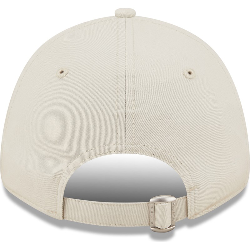 new-era-curved-brim-orange-logo-9forty-league-essential-new-york-yankees-mlb-beige-adjustable-cap
