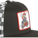 capslab-flat-brim-mario-kart-casf-ju1-super-mario-bros-black-and-white-trucker-hat