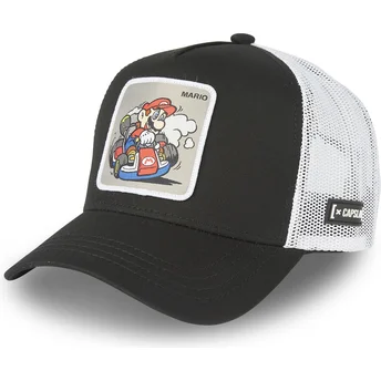 Capslab Mario Kart DRI2 Super Mario Bros. Schwarz-weiße Trucker-Kappe